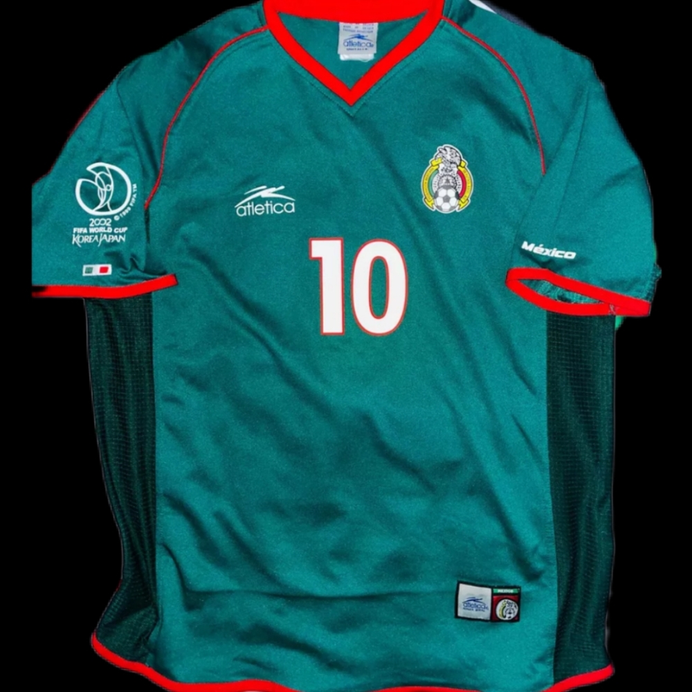VINTAGE Atletica Mexico  Soccer Football Jersey 2002 Cuauhtemoc Blanco L